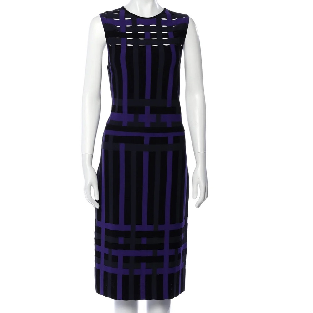 Christian Dior purple grey lattice dress fr42 us10